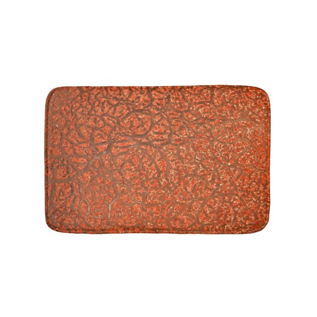 Crazed Peach Coloured Texture Bath Mat (Front)