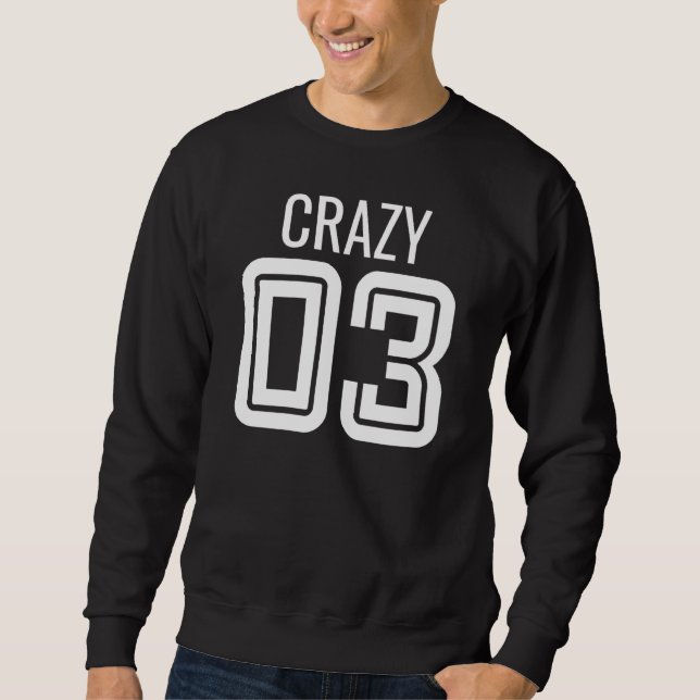 Crazy 3 Three Group Matching Bff - Image On Back O Sweatshirt (Front)