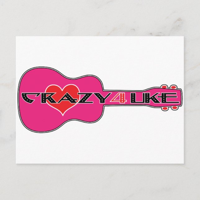 Crazy 4 Uke Postcard (Front)