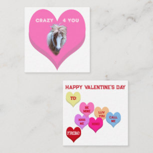 CRAZY 4 YOU Silly Pony Conversation Hearts Card