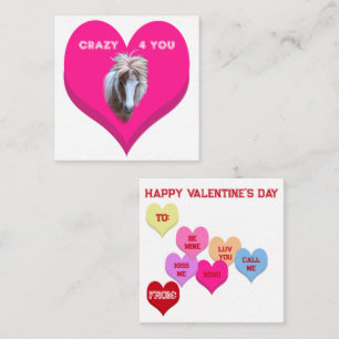 CRAZY 4 YOU Silly Pony Conversation Hearts Card
