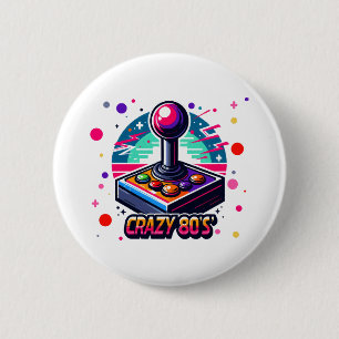 crazy 80s old School Style 6 Cm Round Badge