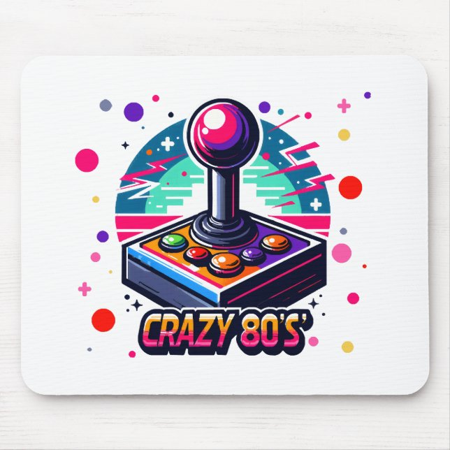 crazy 80s old School Style Mouse Pad (Front)