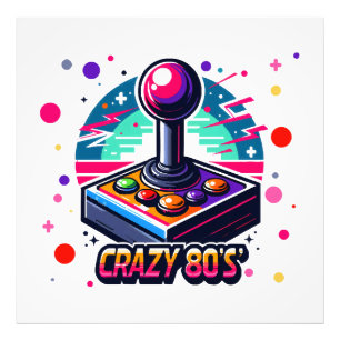 crazy 80s old School Style Photo Print