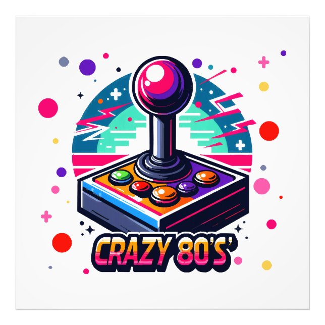 crazy 80s old School Style Photo Print (Front)