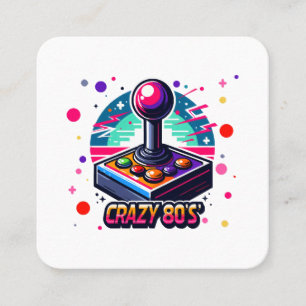 crazy 80s old School Style Square Business Card