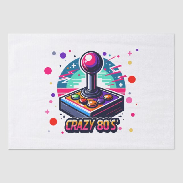 crazy 80s old School Style Tissue Paper (Front)