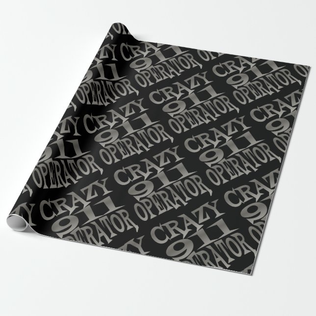 Crazy 911 Operator in Silver Wrapping Paper (Unrolled)