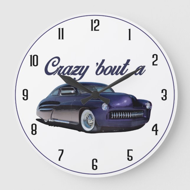 Crazy About A Car Large Clock (Front)