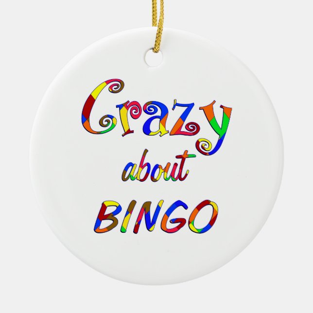 Crazy About Bingo Ceramic Tree Decoration (Front)