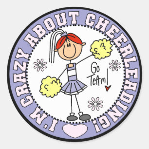 Crazy About Cheerleading T-shirts and Gifts Classic Round Sticker