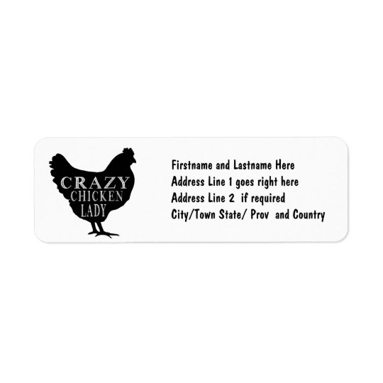 Crazy about Chickens Cute Hen Graphic Return Address Label
