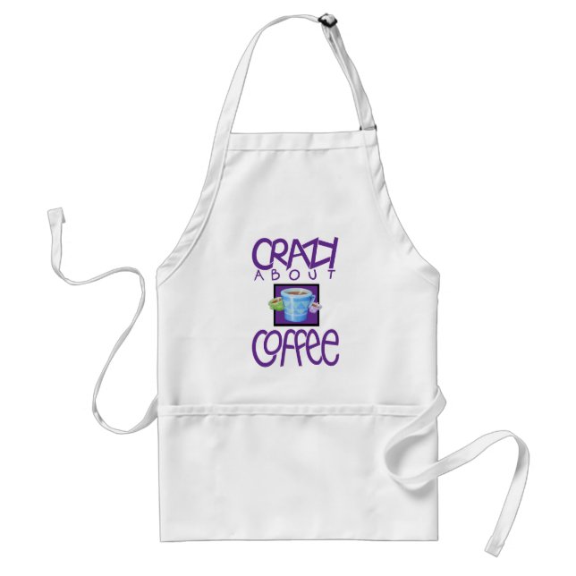 Crazy about Coffee purple Apron (Front)