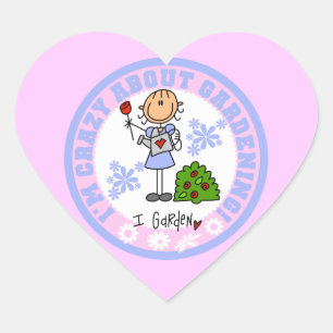 Crazy About Gardening Heart Sticker