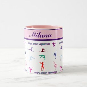 Crazy About Gymnastics Two-Tone Coffee Mug