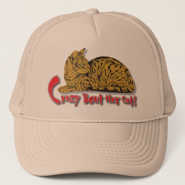 Crazy About Her Cat! Trucker Hat (Front)