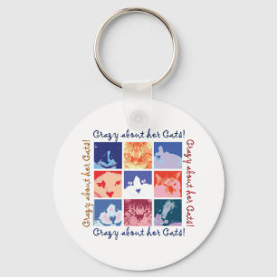 Crazy About Her Cats Key Ring