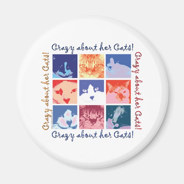 Crazy About Her Cats Magnet (Front)