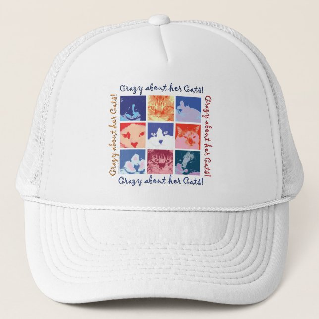 Crazy About Her Cats Trucker Hat (Front)
