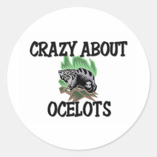 Crazy About Ocelots Classic Round Sticker