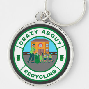 Crazy about Recycling Key Ring