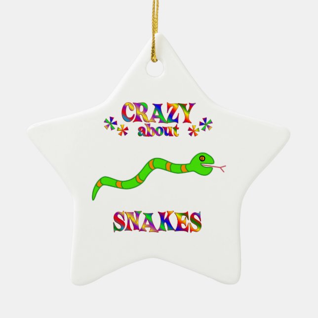 Crazy About Snakes Ceramic Tree Decoration (Front)