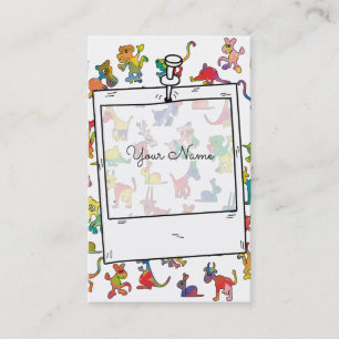 Crazy Abstract Animals Pattern Business Card
