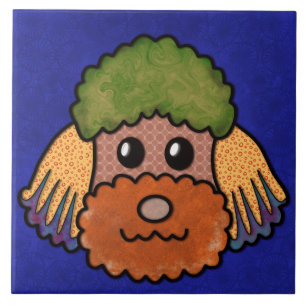 Crazy abstract pattern dog face Ceramic Tile