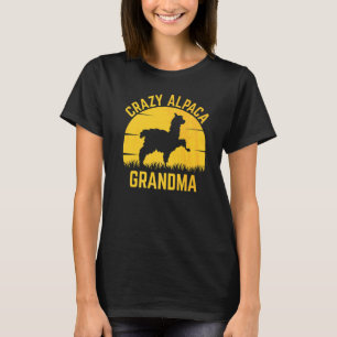 Crazy Alpaca Grandma Alpaca Family Sunset T-Shirt