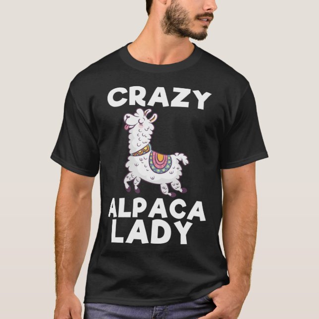 Crazy Alpaca Lady   Animal T-Shirt (Front)