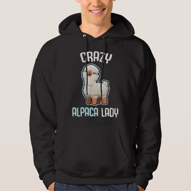 Crazy Alpaca Lady Women s Cute Alpaca Lama Zoo  4 Hoodie (Front)