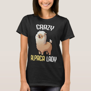 Crazy Alpaca Lady Women s Cute Alpaca Lama Zoo  5 T-Shirt
