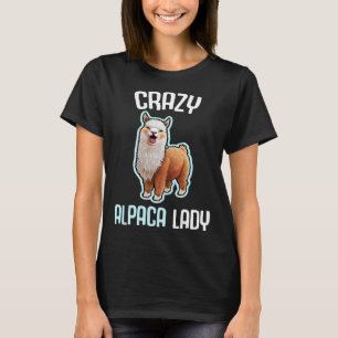 Crazy Alpaca Lady Women s Cute Alpaca Lama Zoo  6 T-Shirt