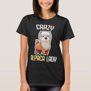 Crazy Alpaca Lady Women s Cute Alpaca Lama Zoo  7 T-Shirt