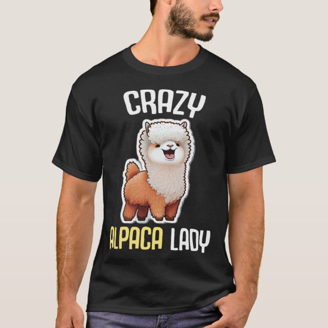 Crazy Alpaca Lady Women s Cute Alpaca Lama Zoo  7 T-Shirt (Front)