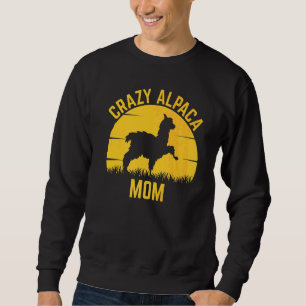 Crazy Alpaca Mum Alpaca Family Vintage Sunset Sweatshirt