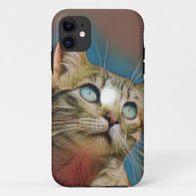 Crazy And Funny Cat Case-Mate iPhone Case (Back)