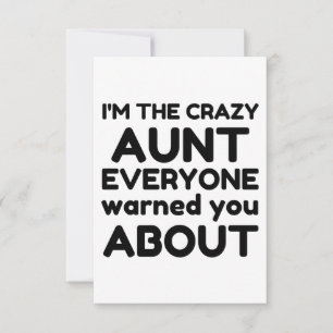 CRAZY AUNT THANK YOU CARD