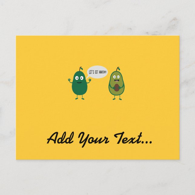 crazy avocado undresses postcard (Front)