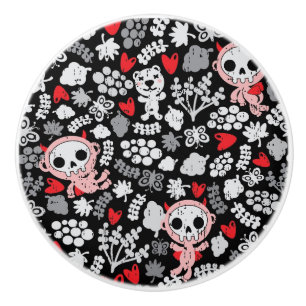 Crazy babies pattern ceramic knob