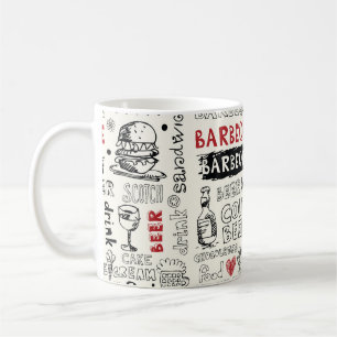 crazy barbeque doodles coffee mug