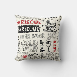 crazy barbeque doodles cushion