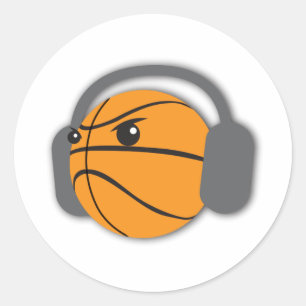 Crazy Basketball Classic Round Sticker