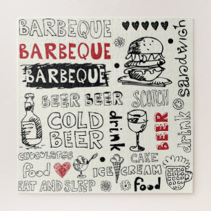 Crazy BBQ: Whimsical Doodle Art Jigsaw Puzzle
