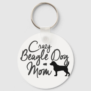 Crazy Beagle Dog Mum Key Ring
