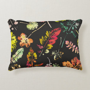 crazy beautiful watercolor pattern of leaves. hand decorative cushion