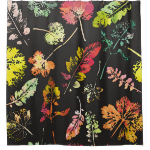 crazy beautiful watercolor pattern of leaves. hand shower curtain