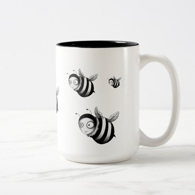 Crazy Bees Two-Tone Coffee Mug (Right)