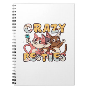 Crazy Besties Taking Funny Selfies Work Bestie Gif Notebook