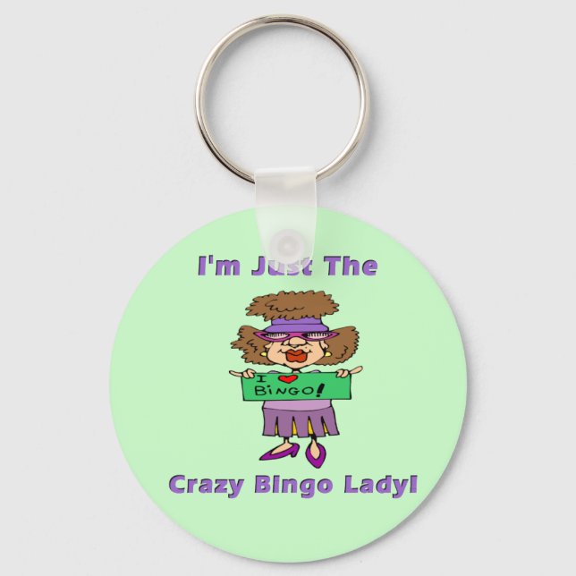 Crazy Bingo Lady Key Ring (Front)
